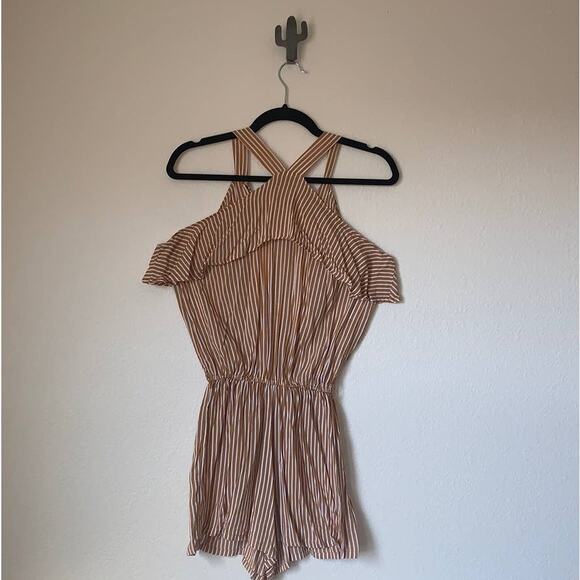 Faithfull the Brand Gaia Orange Striped Romper - Picture 5 of 9